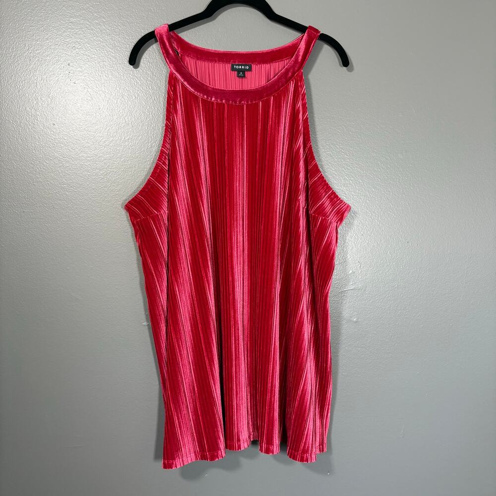 Torrid Red Velvet Whimysgoth Pleated Goddess Tank - 3 (3X) - Women's Plus Size